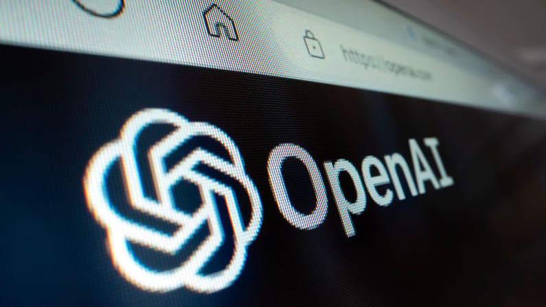 OpenAI logo on desktop screen