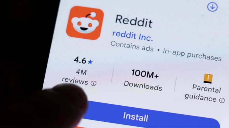 Reddit app page