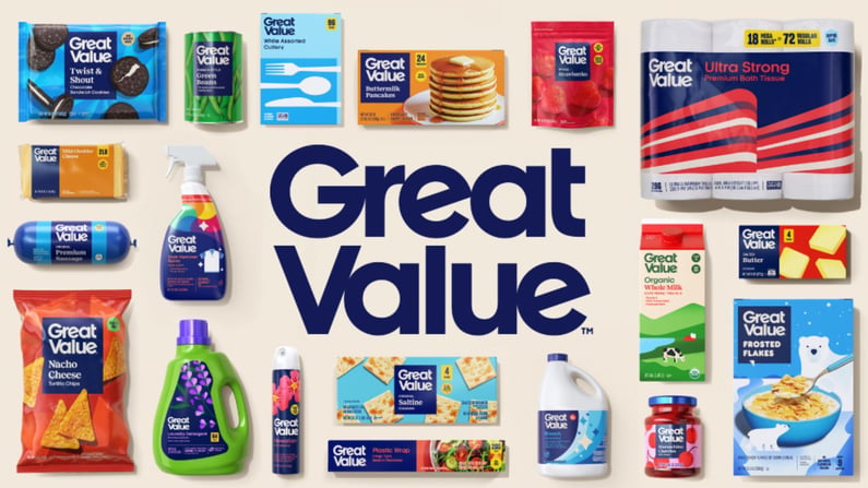 Walmart great value own brand refresh